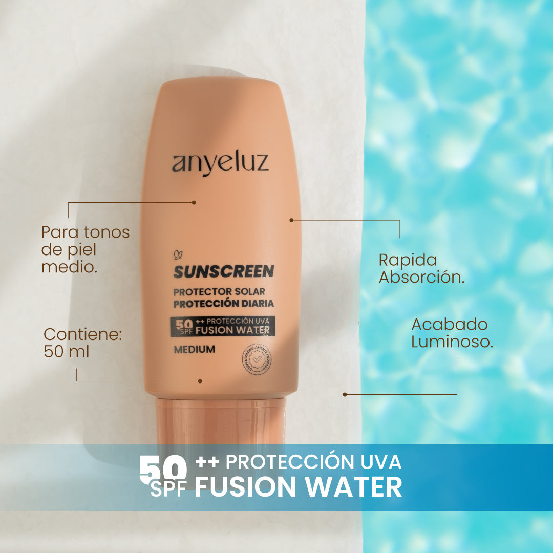 ANYELUZ PROTECTOR SOLAR SPF50+ FUSION WATER - TONO MEDIUM 50ml